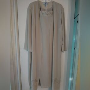 Elegant Du-Tel Maxi Dress with Jacket By BFA CLASSICS